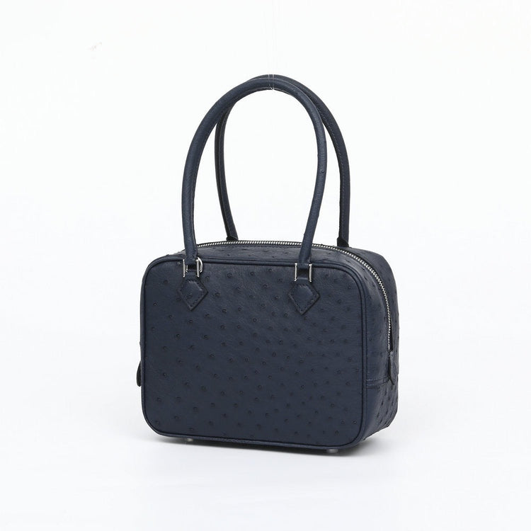 Womens Genuine Ostrich Skin Leathe Top Handle Bag-3