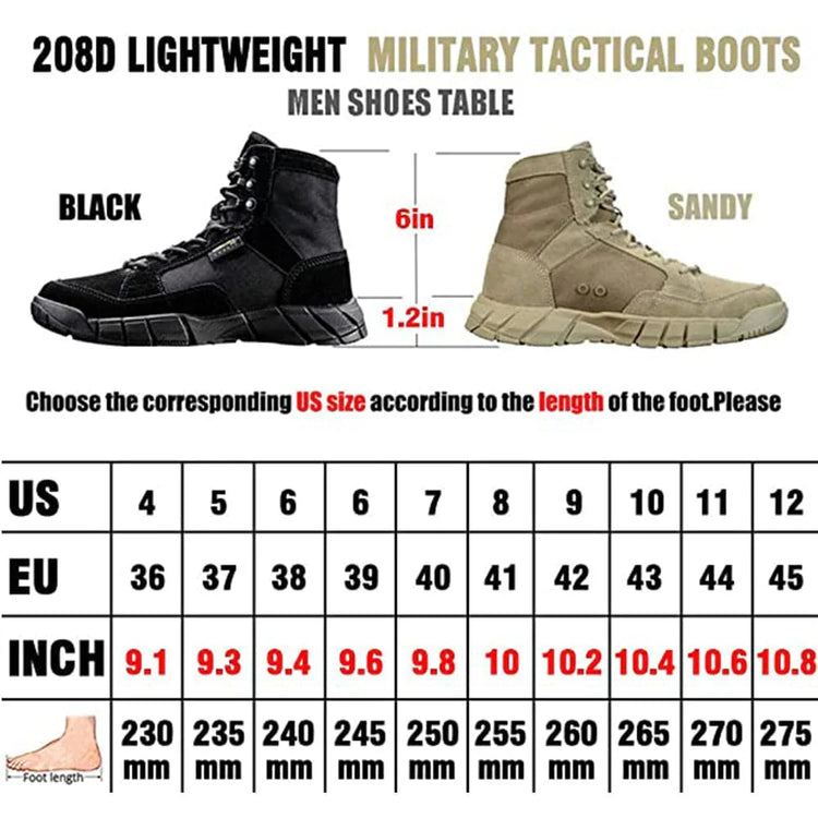 VOTAGOO® Men's Lightweight Military Tactical Boots-4
