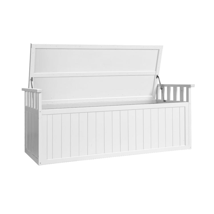 NNEDSZ Outdoor Storage Box Wooden Garden Bench 129cm Chest Tool Toy Sheds XL-3