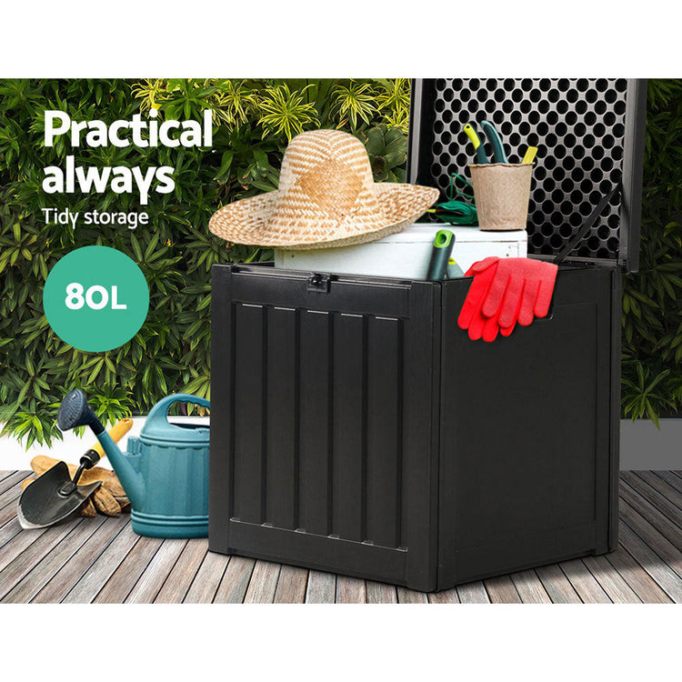 NNEDSZ 80L Outdoor Storage Box Waterproof Container Indoor Garden Toy Tool Shed-4