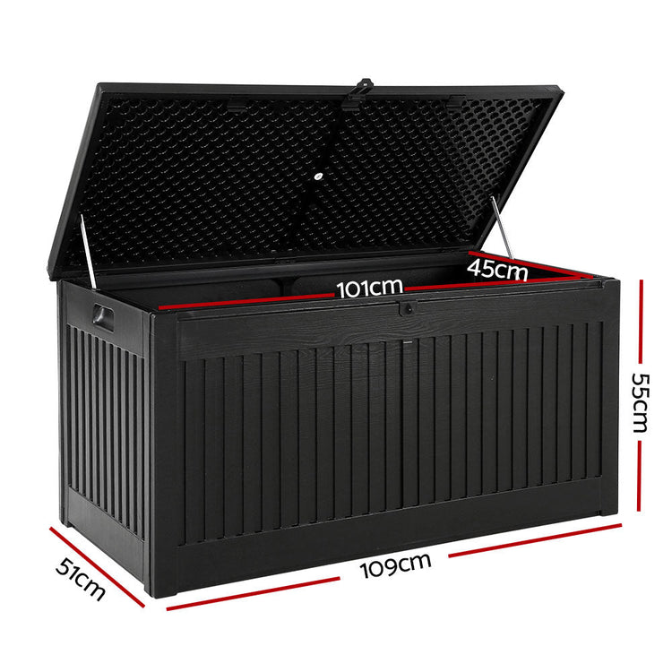 NNEDSZ Outdoor Storage Box Container Garden Toy Indoor Tool Chest Sheds 270L Black-1