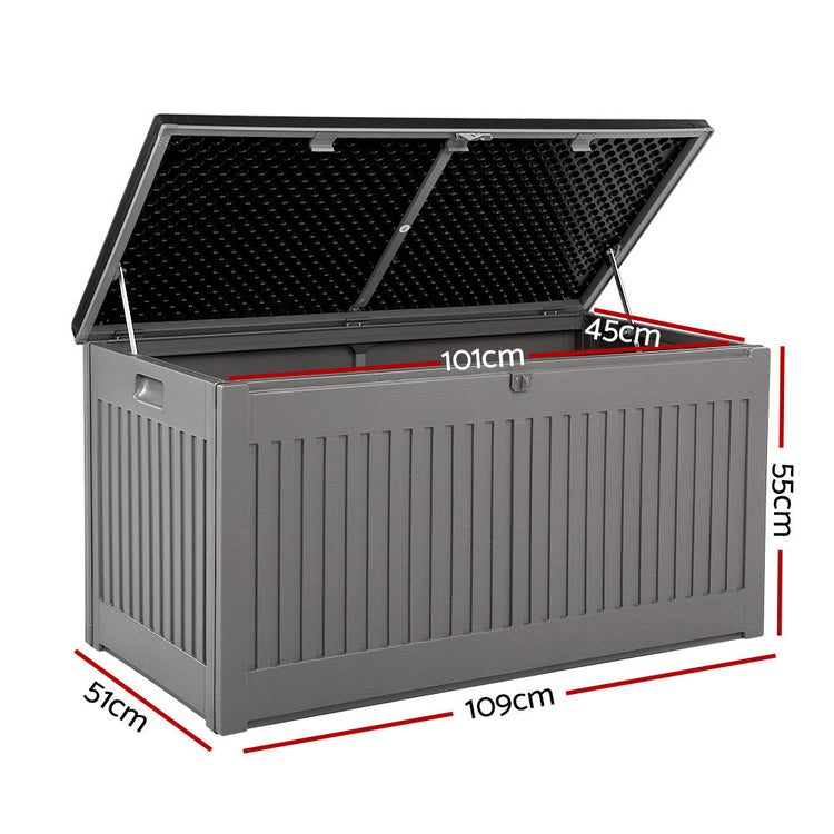 NNEDSZ Outdoor Storage Box Container Garden Toy Indoor Tool Chest Sheds 270L Dark Grey-1