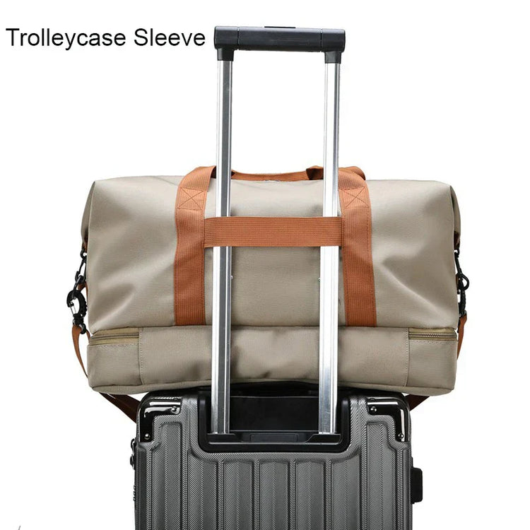 Nylon Travel Gym Duffel Bag Khaki-2