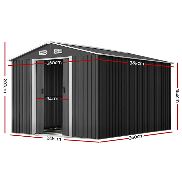 NNEDSZ Garden Shed Outdoor Storage Sheds Tool Workshop 2.6X3.89X2.02M with Base-1