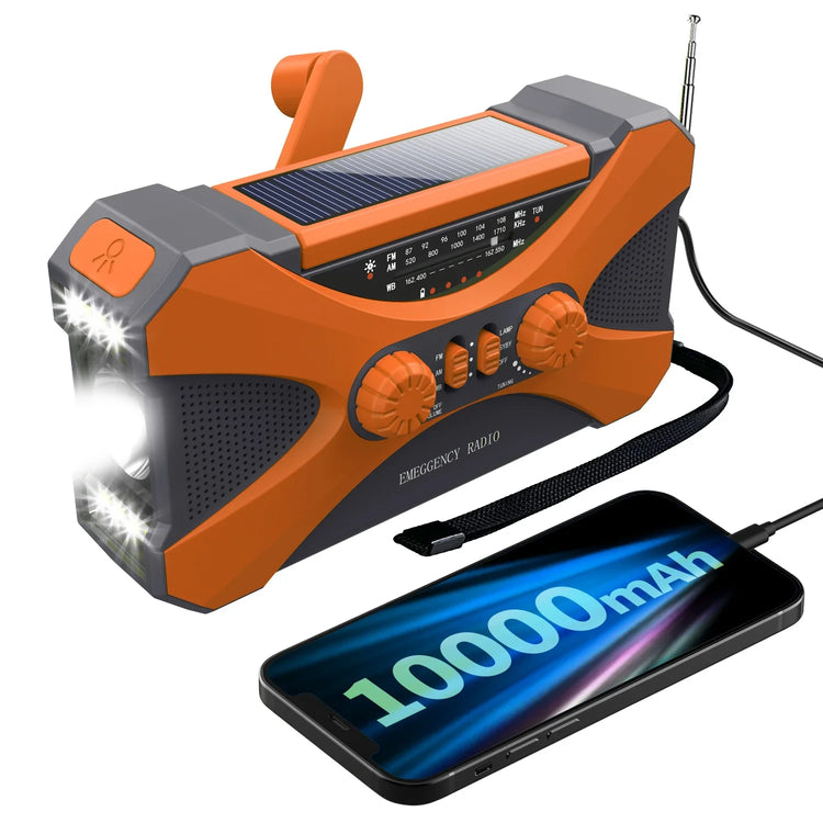 NNEOBA Emergency Hand Crank Solar Radio Orange-0