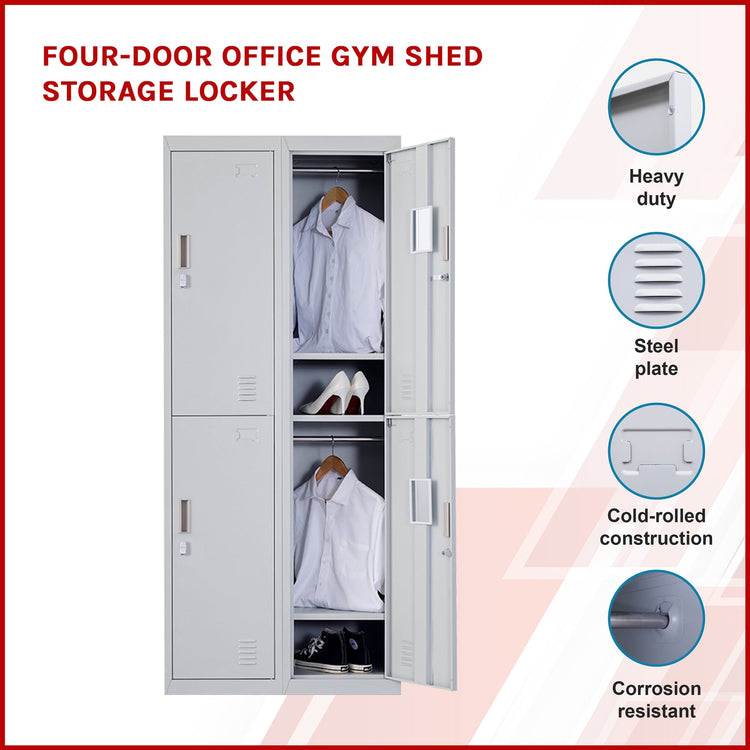 NNEDSZ Four-Door Office Gym Shed Storage Locker-2