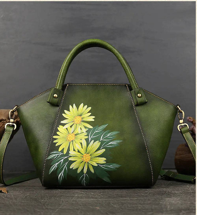 Vintage Leather Dumpling Tote Shoulder Cross Body Bag-2