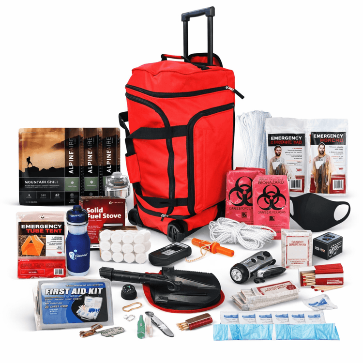 WSK 14-Day Deluxe Food Storage Emergency Survival Kit with Rolling Bag-0