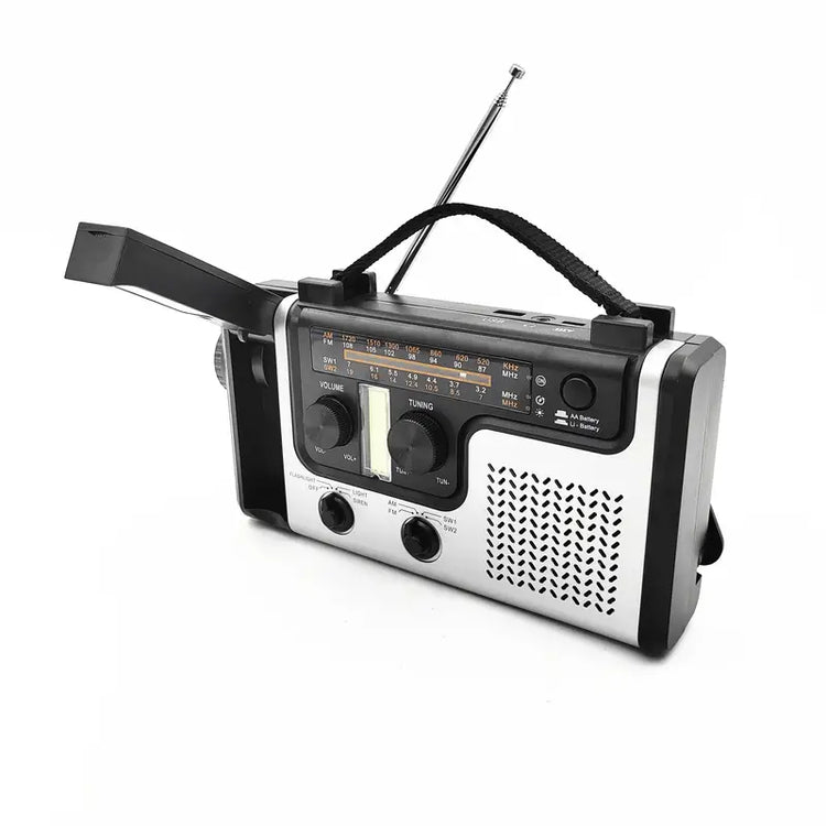 Solar Hand Crank Power Emergency Radio with Multi-Band Functionality-0