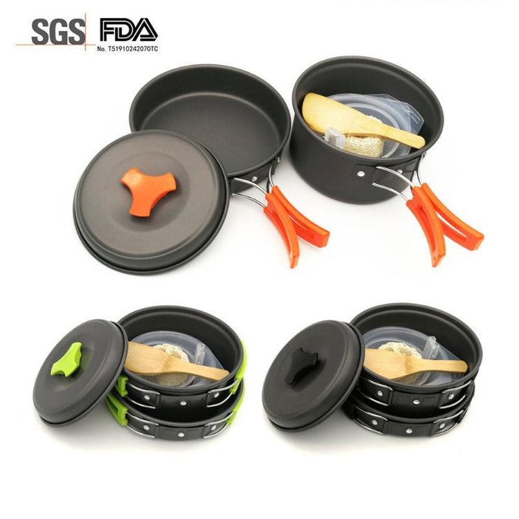 Wautton Camping Cookware Kit Pan and Pot for 1-2 person-0