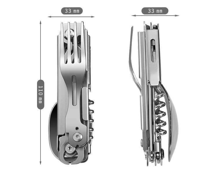 Outdoor Camping Utensils Spoon Fork Knife Utensils Multi Functional Spork Spoon Knife Forks-3