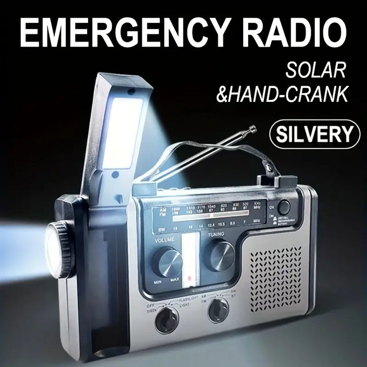 Solar Hand Crank Power Emergency Radio with Multi-Band Functionality-2