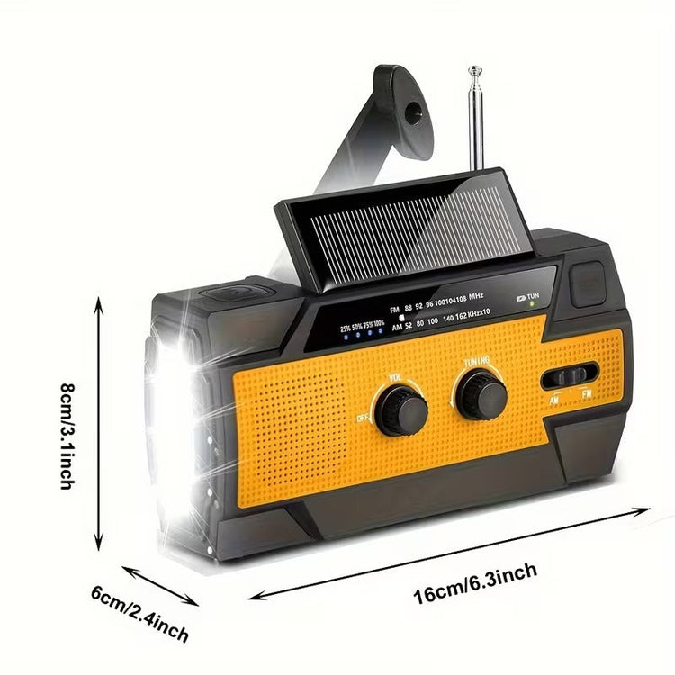 Portable Emergency Solar Radio with Flashlight-2