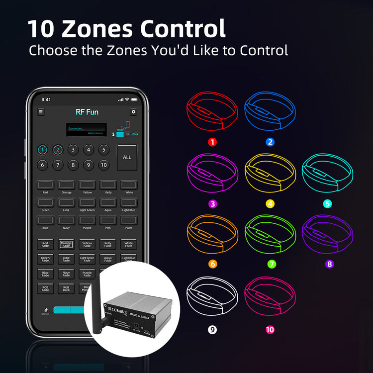 APP Controlled LED Bracelets Pulsera LED for Small Parties, Wedding, Birthday Party, Aniversary(100 PCS + Mini APP Transmitter)-2
