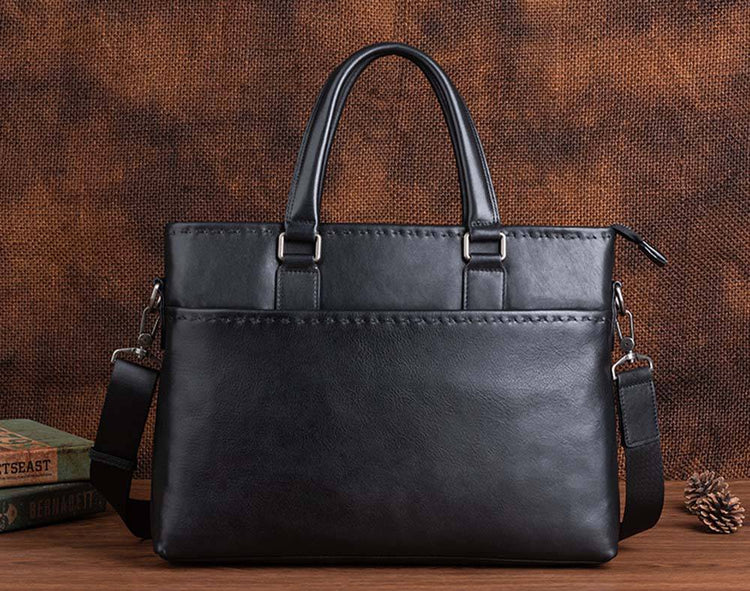 Mens Vintage Leather Buiness Briefcase Shoulder Cross Body Bag 2769-5