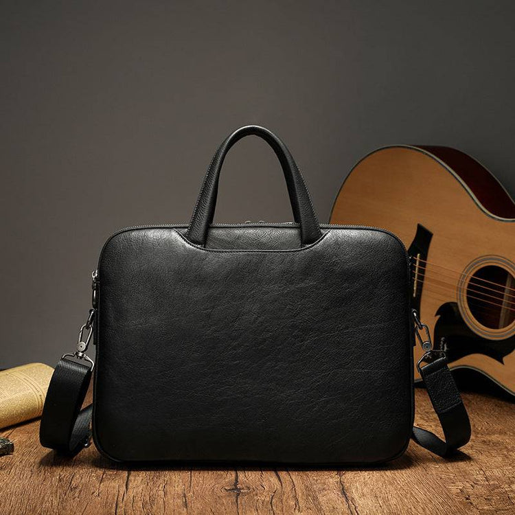 Mens Vintage Leather Buiness Briefcase Shoulder Cross Body Bag Large Volumn 2800-2