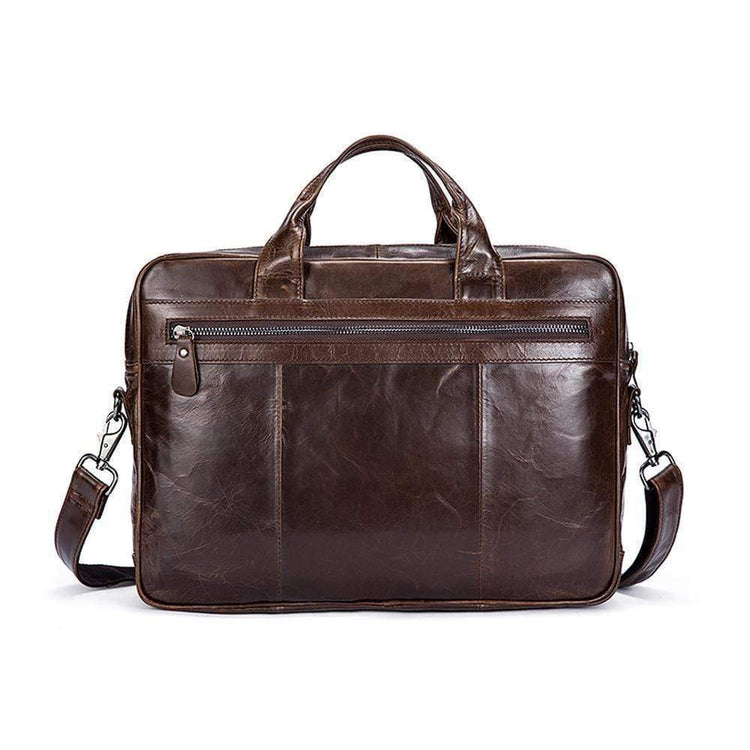 Rossie Viren Leather Laptop Bag Mens Briefcase Messenger Bag Mens Portfolio Slim Bag-4