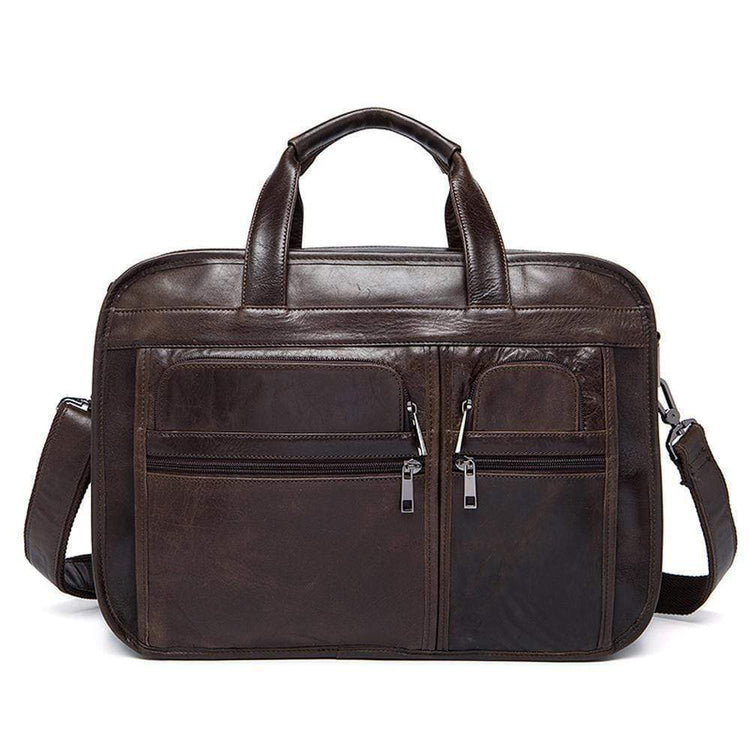 Rossie Viren Men's Casual Leather Briefcase-2
