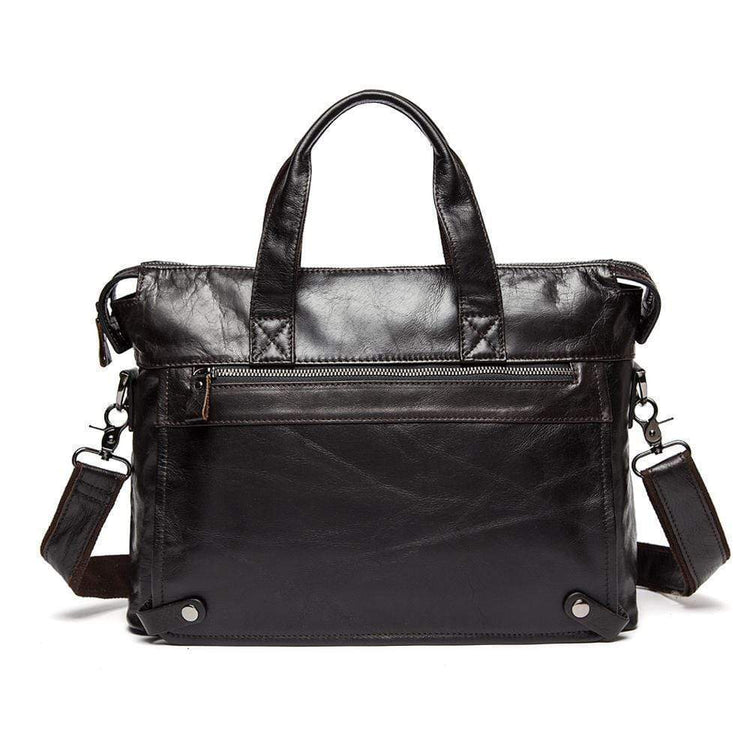Rossie Viren Men's Classic 15" Men's Handmade Leather Briefcase Laptop Bag Messenger Shoulder Bag-6