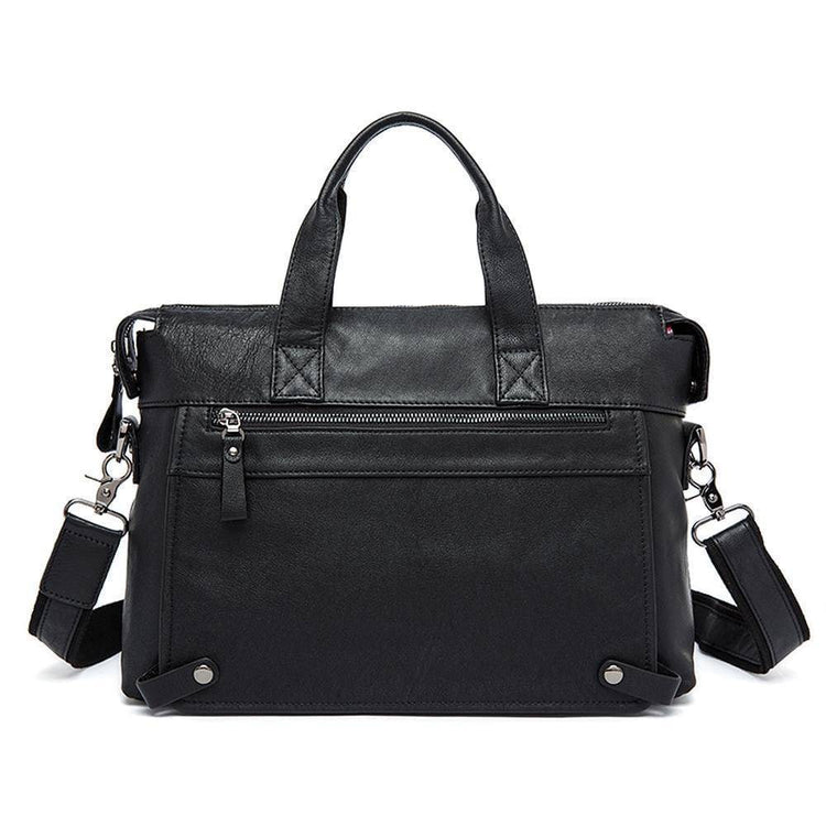 Rossie Viren Men's Classic 15" Men's Handmade Leather Briefcase Laptop Bag Messenger Shoulder Bag-0