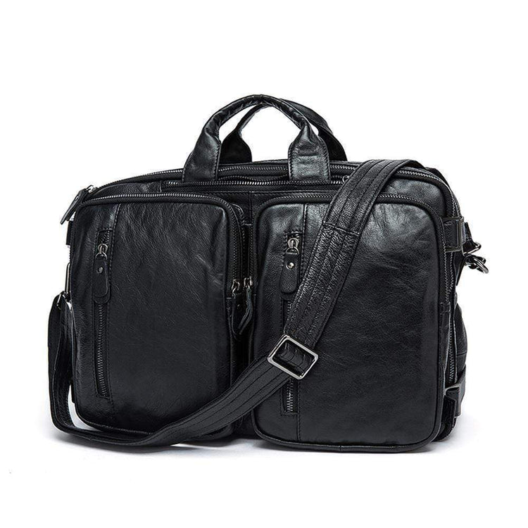 Rossie Viren Men's Dual Large Capacity Vintage Leather Briefcase-1