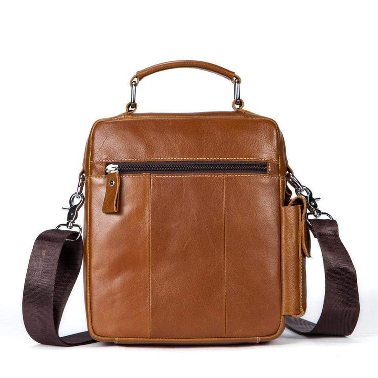 Rossie Viren Men's Leather Briefcase Vintage Messenger Crossbody Bag-2