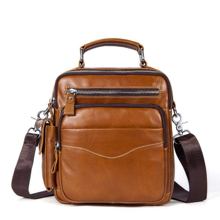 Rossie Viren Men's Leather Briefcase Vintage Messenger Crossbody Bag-0