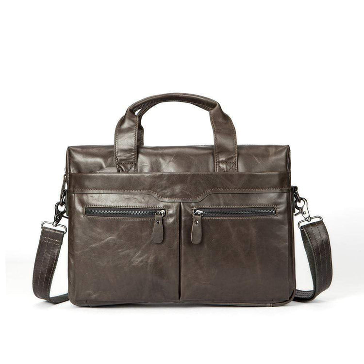 Rossie Viren Men's Leather Expandable Laptop Briefcase-0