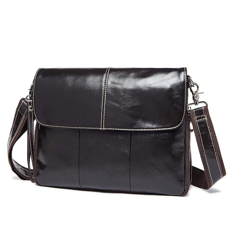 Rossie Viren Men's Medium Vintage Leather Messenger Bag-0