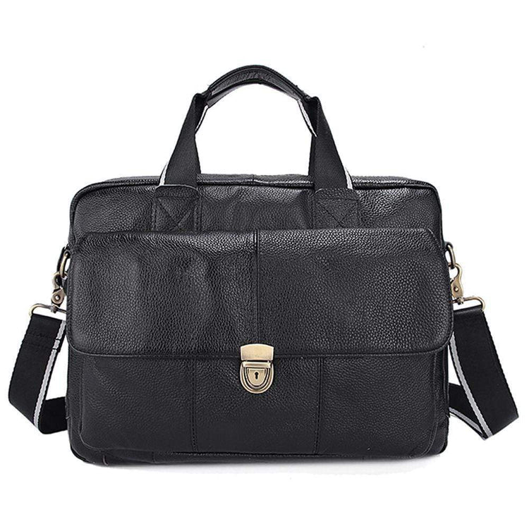 Rossie Viren Men's Pebbled Leather Briefcase For Men-1