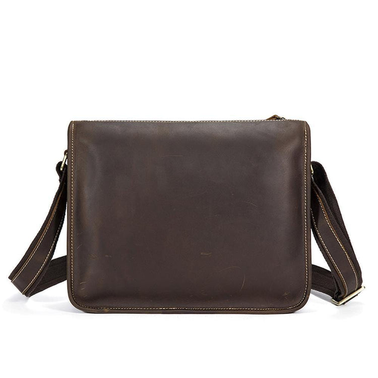 Rossie Viren Men's Vintage Leather Satchel Messenger Crossbody Bag-4
