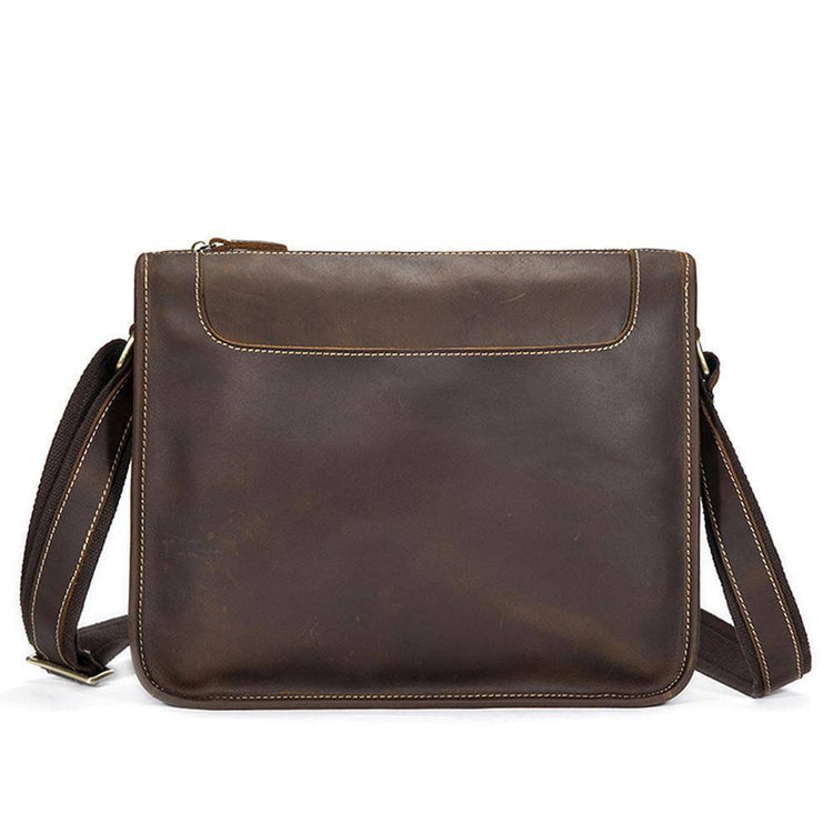 Rossie Viren Men's Vintage Leather Satchel Messenger Crossbody Bag-0