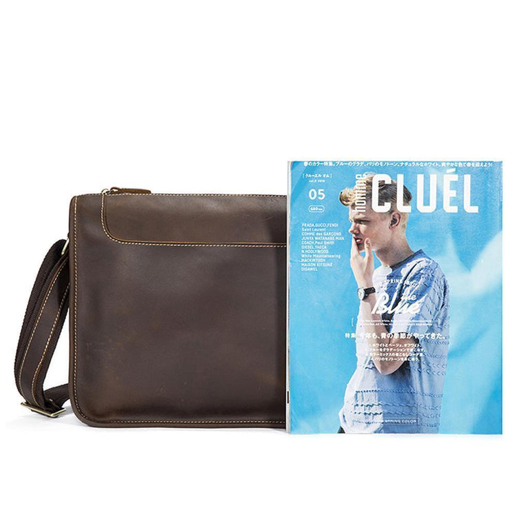 Rossie Viren Men's Vintage Leather Satchel Messenger Crossbody Bag-1