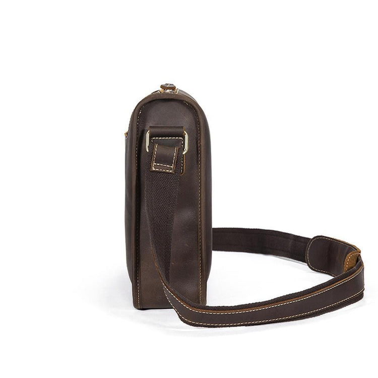 Rossie Viren Men's Vintage Leather Satchel Messenger Crossbody Bag-2