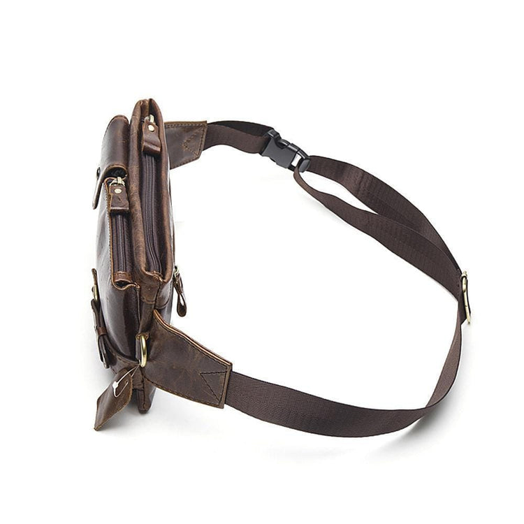 Rossie Viren Mens Leather Waist Bag Pack Outdoors Belt Bags-2