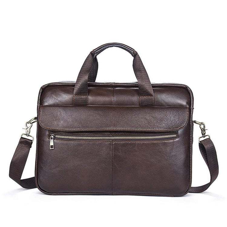 Rossie Viren Pebbled Leather Soft Business Briefcase For Men-0