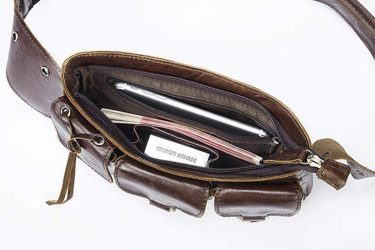Rossie Viren Vintage Brown Waist Shoulder Bag-4