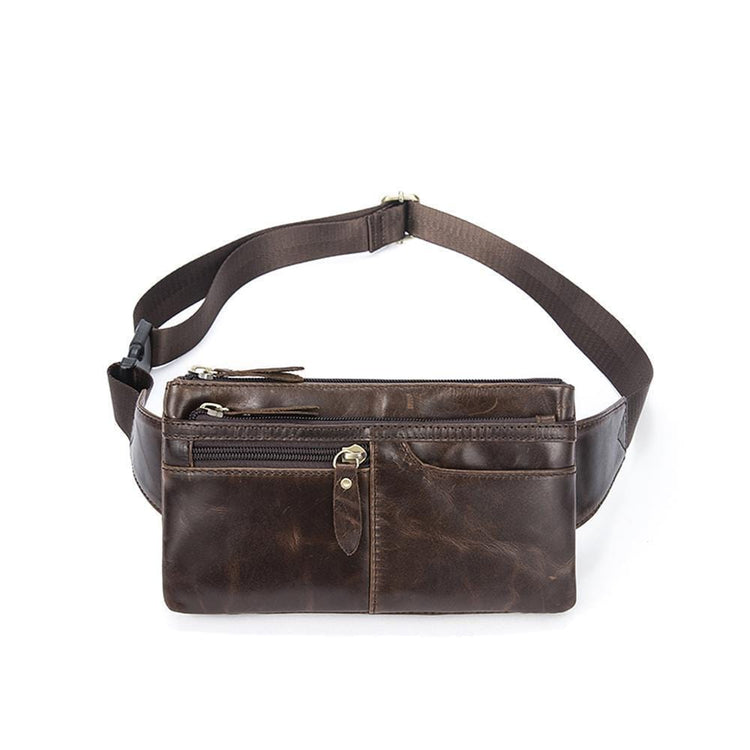 Rossie Viren Vintage Calfskin Leather Waist Bag,Fanny Pack,Belt Bag-0
