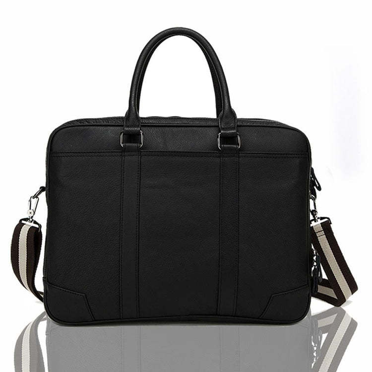 Rossie Viren Vintage Classic Double Zip Leather Briefcase Work Bags-0