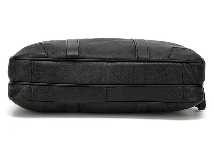 Rossie Viren Vintage Classic Double Zip Leather Briefcase Work Bags-1