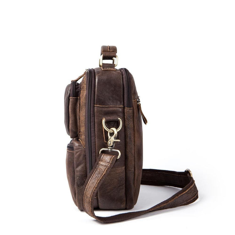 Rossie Viren Vintage Crossbody Bag Two Pockets Front With Grab Handle And Long Shoulder Strap-3
