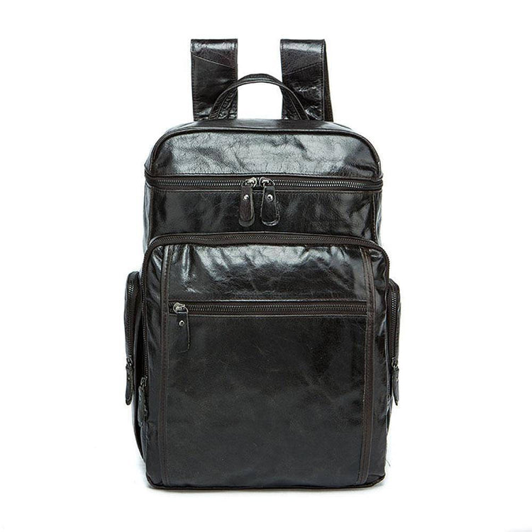 Rossie Viren Vintage Leather Large Volume Backpack,Rucksack,Knapsack For Men-0