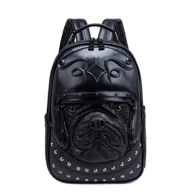 Studed 3D Backpack Unisex Creative Dog Modeling Fashion Pattern Trendy Travel Handbag Small-1