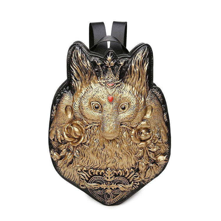 3D Backpack Fashion 3D Ladie's Fox Modeling Casual Backpack Bags-3