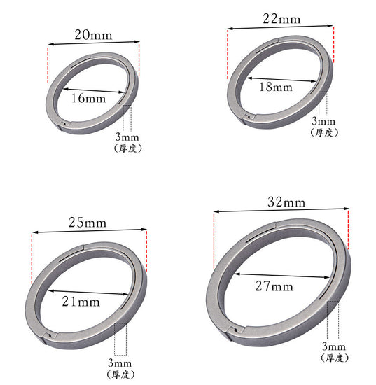Titanium Alloy Key Rings Keychains Buckle Pendant Super Light Man Car Keychain for Male Creativity Gift Keyfobs Crafts Key Ring-5