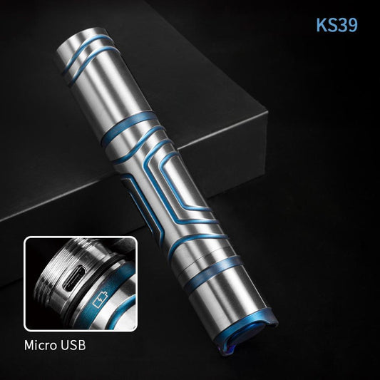 EDC Titanium Alloy Mini Flashlight Rechargeable Fishing Outdoor Waterproof Camping Lighting EDC Tools-0