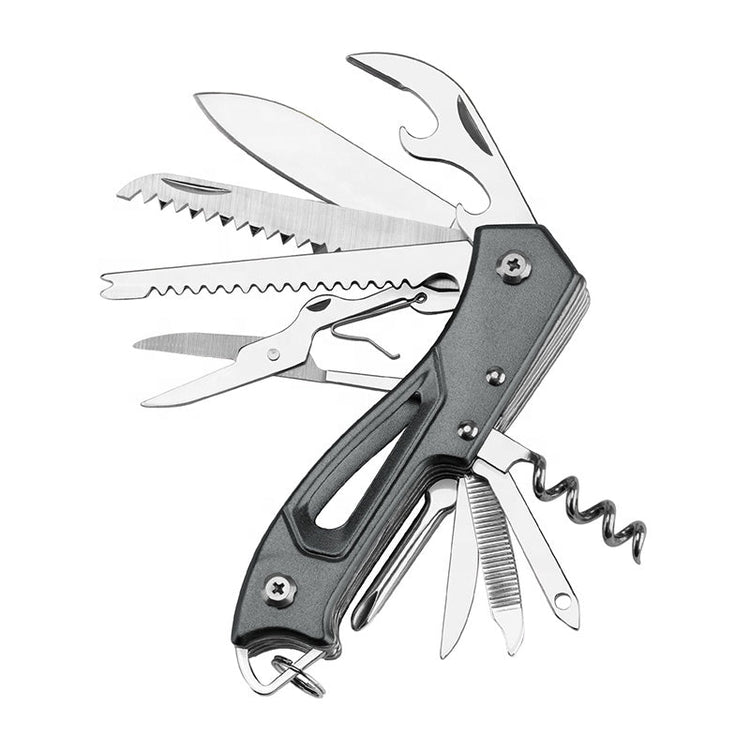 440 Stainless Steel Pocket Multi Functionioal with Folding Knife With Saw Scissors Screw Opener-1