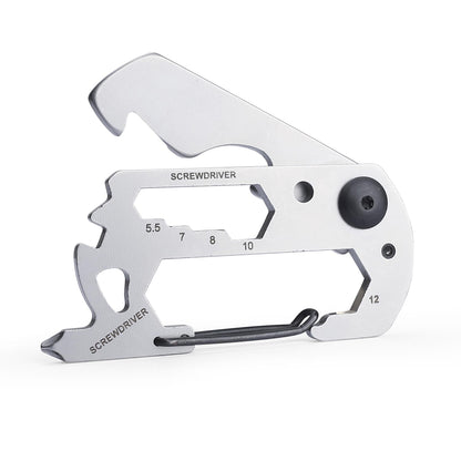 10in1 Stainless Steel EDC Card Multitool for Survival Camping & Climbing-1