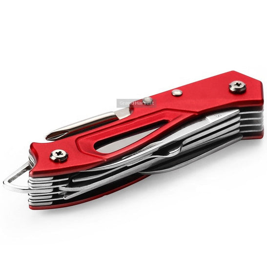 440 Stainless Steel Pocket Multi Functionioal with Folding Knife With Saw Scissors Screw Opener-4