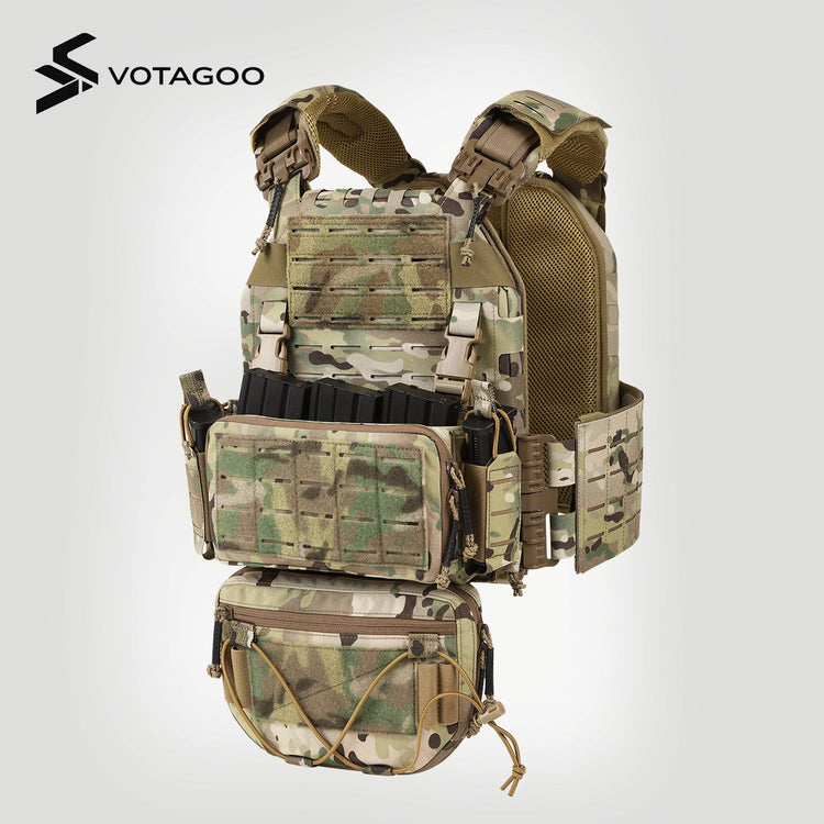 VOTAGOO® Adjustable Tactical Vest with Admin Drop Pouch-0